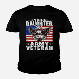 Proud Daughter Of Army Veteran Patriotic Military Child Gift Youth T-shirt | Crazezy DE