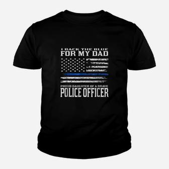 Proud Daughter Of Police Officer Dad Youth T-shirt | Crazezy