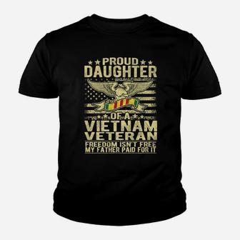 Proud Daughter Of Vietnam Veteran Us Flag Military Family Youth T-shirt | Crazezy UK