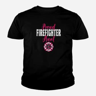 Proud Firefighter Aunt For Support Of Niece Nephew Youth T-shirt - Thegiftio UK