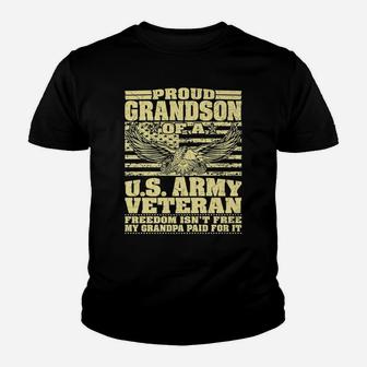 Proud Grandson Of An Army Veteran - Freedom Isn't Free Gift Youth T-shirt | Crazezy