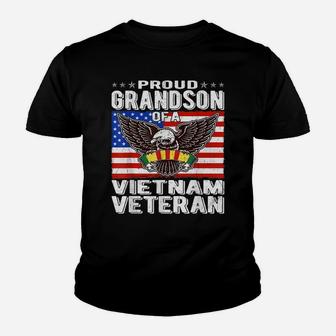 Proud Grandson Of Vietnam Veteran Patriotic Military Family Youth T-shirt | Crazezy CA