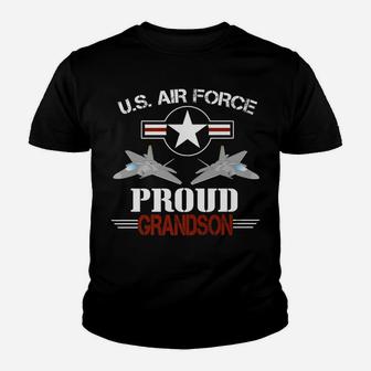 Proud Grandson US Air Force Stars Air Force Family Party Youth T-shirt | Crazezy