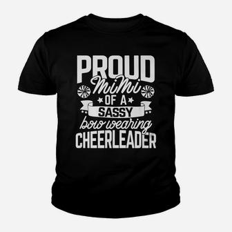 Proud Mimi Of A Sassy Bow Wearing Cheerleader Cheerleading Youth T-shirt | Crazezy