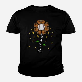 Proud Mom Flower Happy Mother's Day Matching Baseball Lover Youth T-shirt | Crazezy DE