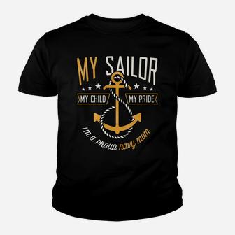 Proud Navy Mother For Moms Of Sailors Proud Mom Navy Family Youth T-shirt | Crazezy AU