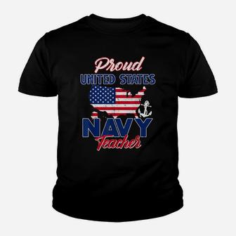 Proud Navy Teacher Us Flag Family S Army Military Youth T-shirt | Crazezy UK