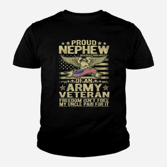 Proud Nephew Of An Army Veteran - Military Veterans Family Youth T-shirt | Crazezy