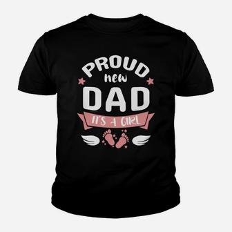 Proud New Dad It's A Girl Promoted To Daddy Father's Day Tee Youth T-shirt | Crazezy CA