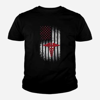Proud Nurse American Flag Youth T-shirt | Crazezy