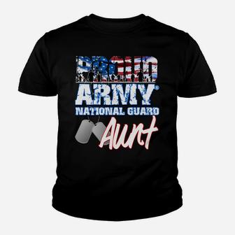 Proud Patriotic Army National Guard Aunt Usa Flag Women Youth T-shirt | Crazezy