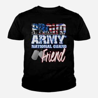 Proud Patriotic Army National Guard Friend Usa Flag Youth T-shirt | Crazezy
