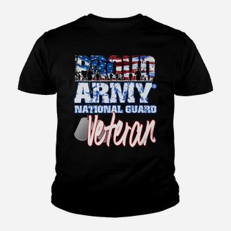 Proud Patriotic Army National Guard Veteran Usa Flag Youth T-shirt | Crazezy
