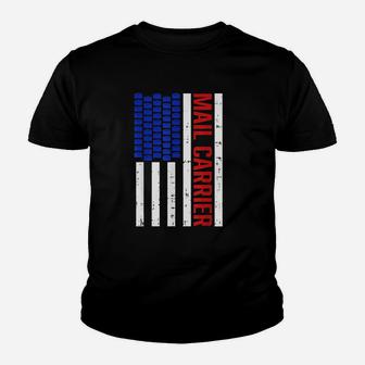 Proud Patriotic Postal Worker American Flag Youth T-shirt | Crazezy