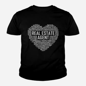 Proud Real Estate Agent Heart Youth T-shirt | Crazezy CA