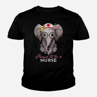 Proud To Be A Nurse Elephant Tee Gift For Family Day Youth T-shirt | Crazezy
