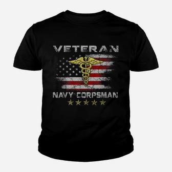 Proud Veteran Navy Corpsman T-Shirt Gifts For Men Youth T-shirt | Crazezy