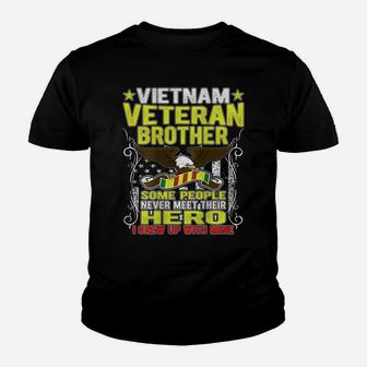 Proud Vietnam Veteran Brother Military Veterans Family Gift Youth T-shirt | Crazezy