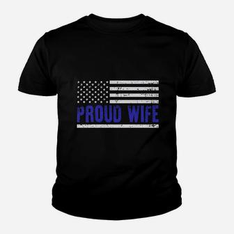 Proud Wife American Flag Youth T-shirt | Crazezy