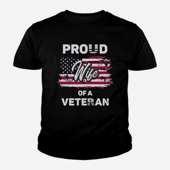 Proud Wife Of A Veteran Youth T-shirt | Crazezy AU