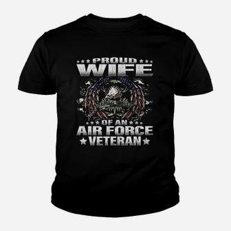 Proud Wife Of An Air Force Veteran Military Vet Spouse Gifts Youth T-shirt | Crazezy UK
