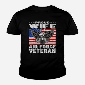 Proud Wife Of Us Air Force Veteran Youth T-shirt | Crazezy