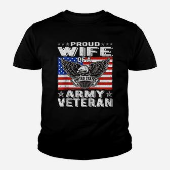 Proud Wife Of Us Army Veteran Youth T-shirt | Crazezy DE