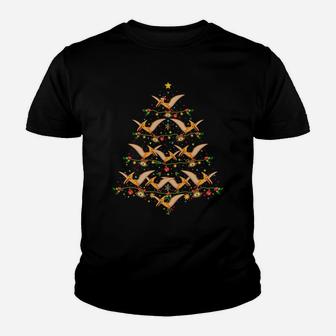 Pterodactyl Xmas Tree Gift Santa Hat Pterodactyl Christmas Sweatshirt Youth T-shirt | Crazezy UK