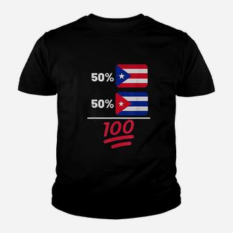 Puerto Rican And Cuban Heritage Flag Youth T-shirt | Crazezy