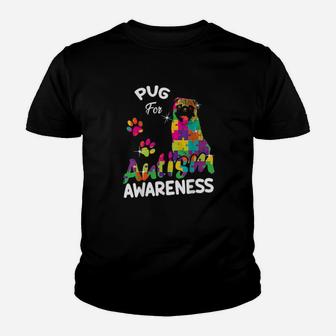 Pug For Autism Awareness Puzzle Pieces Pug Youth T-shirt - Monsterry DE