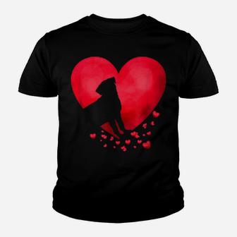 Pug Heart Valentine Day Pet Puppy Dog Youth T-shirt - Monsterry UK