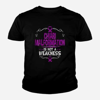 Purple Ribbon Chiari Malformation Is Not A Weakness Youth T-shirt | Crazezy