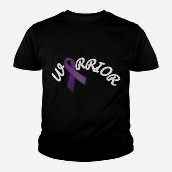 Purple Ribbon Warrior Disease Awareness Faith Youth T-shirt | Crazezy DE