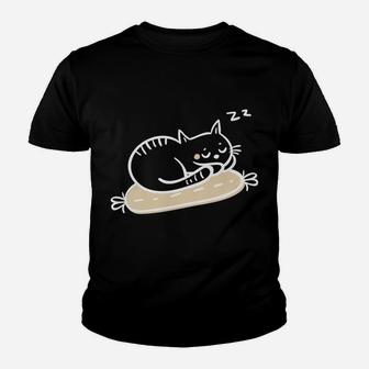 Purr Catstinating Sleeping Cat Youth T-shirt | Crazezy UK