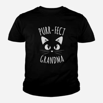 Purr-Fect Grandma Fur Mom Cute Cat Lover Animal Gift Youth T-shirt | Crazezy
