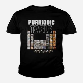Purriodic Table Periodic Elements Cat Chemistry Chemist Youth T-shirt | Crazezy DE