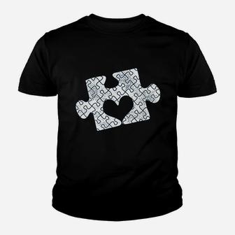 Puzzle Piece Heart Awareness Youth T-shirt | Crazezy