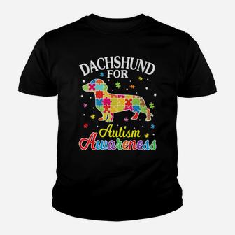 Puzzles Game Body Dog Dachshund For Autism Awareness Youth T-shirt - Monsterry