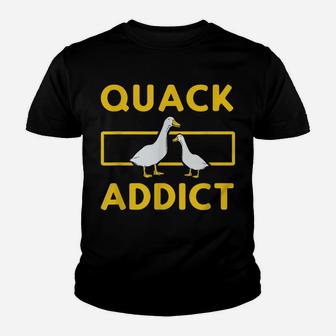 Quack Addict - Funny Duckaholic Duck Hunting Hunter Youth T-shirt | Crazezy CA