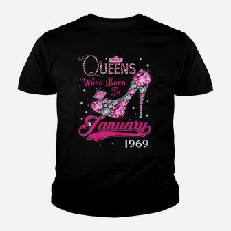 Queen 51St Birthday Gift Queens Are Born In January 1969 Youth T-shirt | Crazezy