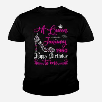 Queen 60Th Birthday Gift Queens Are Born In January 1960 Youth T-shirt | Crazezy