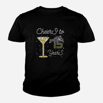 Queen Cheers To 75 Years Old Happy 75Th Birthday Woman Mom Youth T-shirt | Crazezy DE
