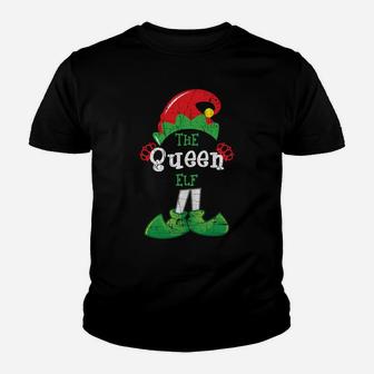 Queen Elf Funny Christmas Matching Gifts Holiday Distressed Sweatshirt Youth T-shirt | Crazezy AU