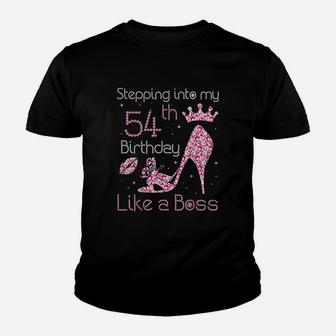 Queen Stepping Into My 54Th Birthday Like A Boss Born 1967 Youth T-shirt | Crazezy