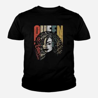 Queen Strong Black Woman Afro Natural Hair Afro Educated Melanin Rich Skin Black Youth T-shirt | Crazezy