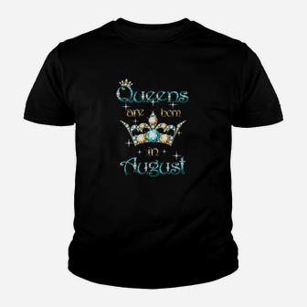 Queens Are Born In August Youth T-shirt | Crazezy