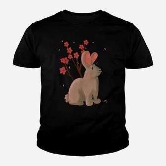 Rabbit Japanese Sakura Cherry Blossom Flower Vintage Cute Youth T-shirt | Crazezy DE