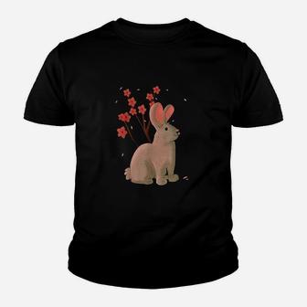 Rabbit Japanese Sakura Cherry Blossom Flower Vintage Cute Youth T-shirt | Crazezy AU