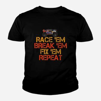 Race Em Break Em Fix Em Repeat Youth T-shirt | Crazezy