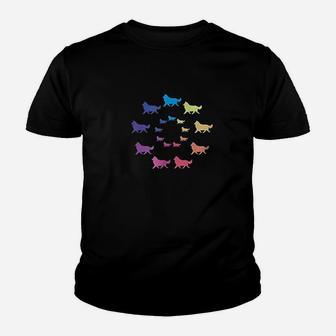 Rainbow Circle Of Shetland Sheepdogs Youth T-shirt | Crazezy UK